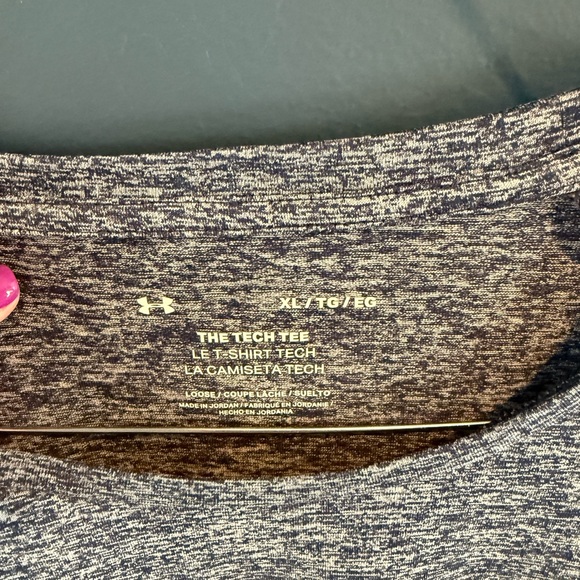 Under Armour Blue Short Sleeve Tee Moisture-Wicking Performance Tech Tee Loose - Picture 2 of 7